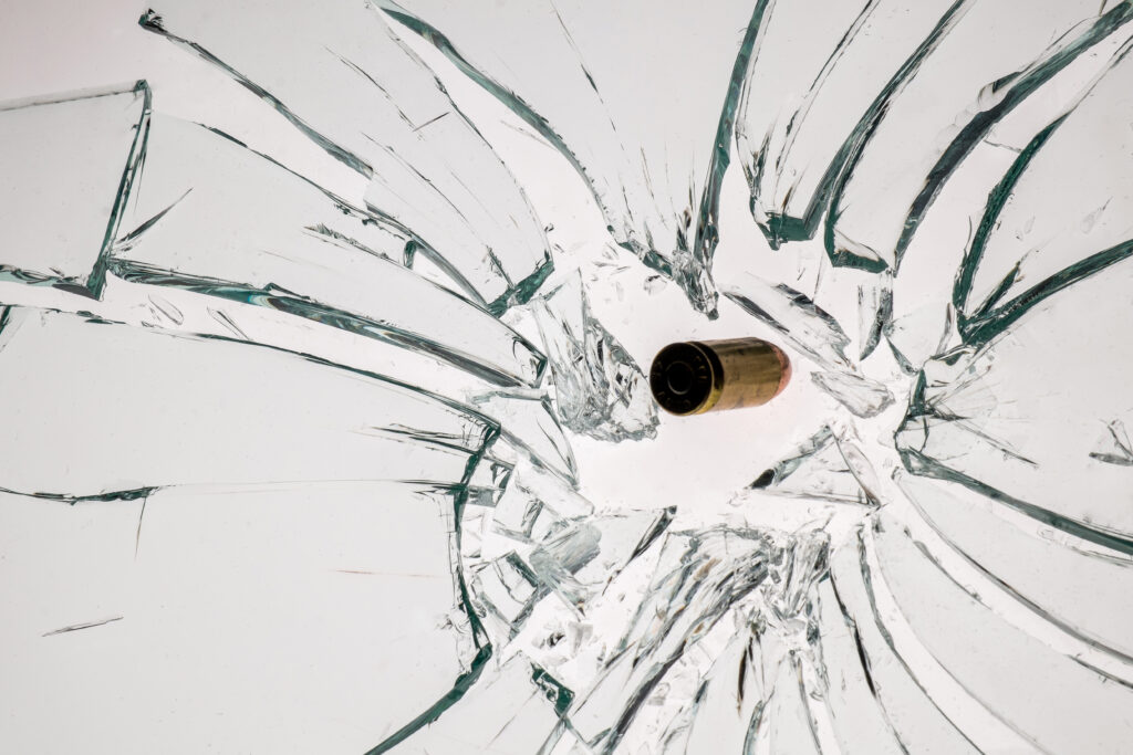 bullet shattering glass